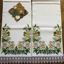 Рушник весільний з ромашками